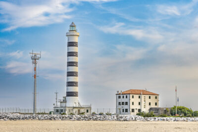 Foto vom Leuchtturm, Lido di Jesolo, in Pastell gehalten